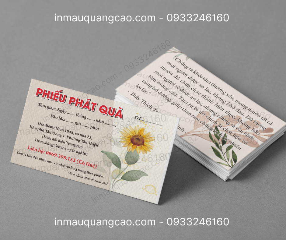 Mẫu card visit phiếu quà tặng - in card visit phiếu quà tặng